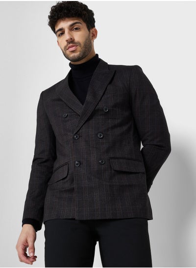 Buy Double Breasted Slim Fit Blazer in Saudi Arabia