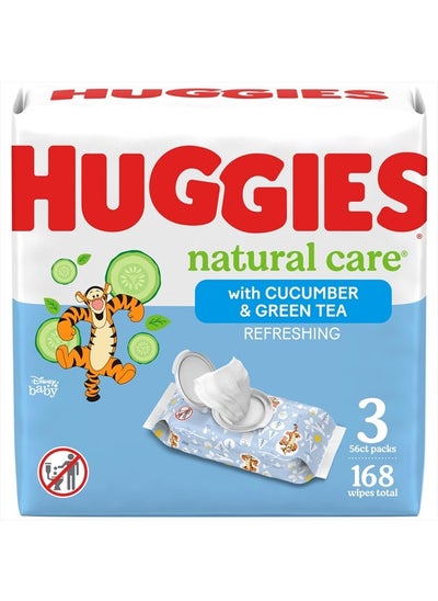 Buy Huggies Natural Care Refreshing Baby Wipes, Hypoallergenic, Scented, 56 Count(Pack of 3) in UAE