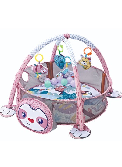 Buy Baby Foldable Activity Gym and Ball Pit Play Mat with 30 Balls Owl in UAE