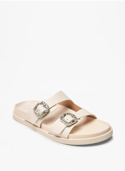 اشتري Women's Buckle Detail Slip-On Flat Sandals في الامارات