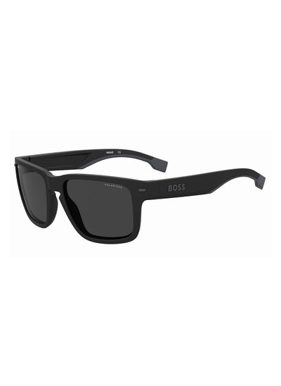 Buy Men's UV Protection Rectangular Sunglasses - Boss 1497/S Mtbk Grey 57 - Lens Size: 57 Mm in Saudi Arabia