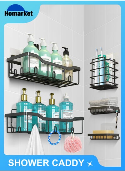 Buy Shower Caddy 5 Pack,Adhesive Shower Organizer for Bathroom Storage,Home Decor and Kitchen,No Drilling,Large Capacity,Rustproof Stainless Steel Bathroom Organizer,Shower Shelves for Inside Shower in UAE