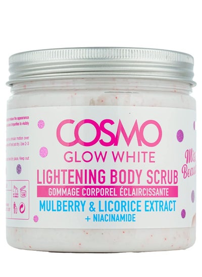 اشتري Cosmo Glow White Lightening Body Scrub 475ml, Mulberry and Licorice Extract, Helps to Reduce Dark Spots, Smoothen Skin, For Unisex في الامارات