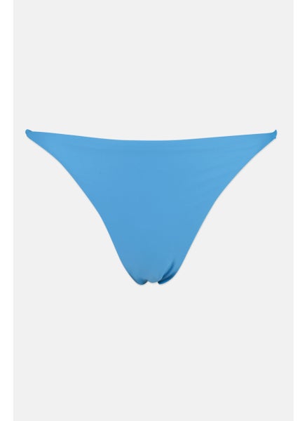 Buy Women Solid Bikini Bottom, Blue in Saudi Arabia