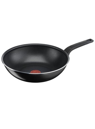 Buy Tefal Issencia wok pan, 28 cm wokpan, non-stick frying pan with integrated Thermo Spot temperature control, ergonomic thermoplastic handle, extra deep shape in UAE