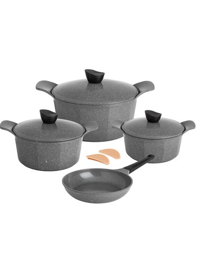 اشتري Joel Granite Cookware Set 9 Pieces Grey Color في السعودية