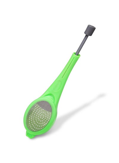 Buy Tea Strainer Infuser Filter [ No Tea Leaves Residue ] Extracts Flavor Completely [ No Sharp Edges and Anti Corrossive ] [ Built in Plunger ] - Green in UAE