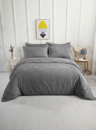 اشتري 8 Piece Comforter Set King Size All Season Everyday Use Bedding Set Extra Soft Microfiber 1 Comforter 1 Fitted Sheet 2 Pillow Sham 2 Pillow Case  2 cushions  260 x 240cm في الامارات