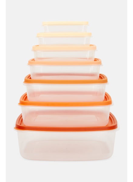 Buy 14 Piece Plastic Food Storage Set, Orange in UAE