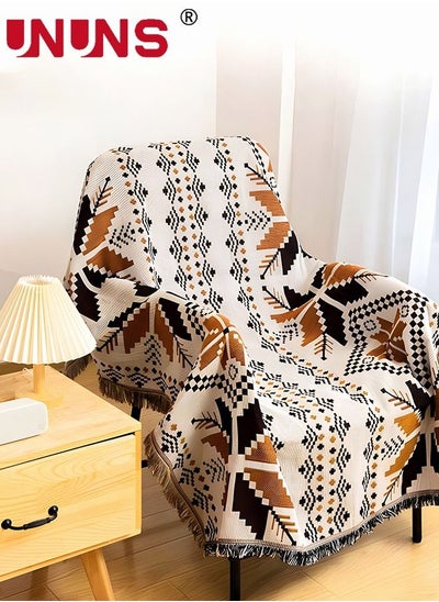 اشتري Sofa Throw Blanket,Bohemian Geometric Tassel Woven Sofa Blanket For Bedroom Recliner,Moisture Proof Picnic Mat For Outdoor,130x180cm في السعودية