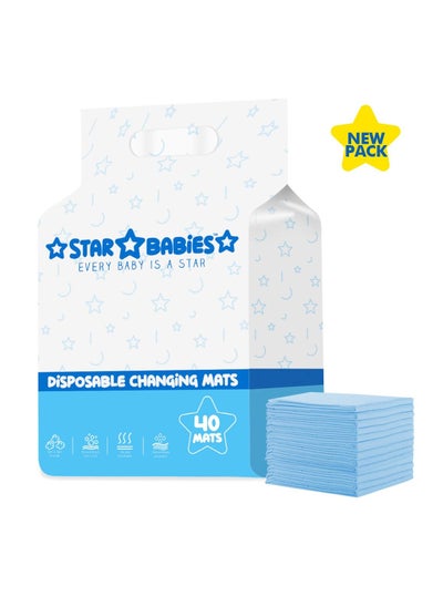 اشتري Star Babies Disposable Changing Mat  Pack of 40 -BLUE, New في الامارات