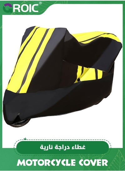 Buy 90.5'' Motorcycle Cover, XX-Large Heavy Duty Motorcycle Cover Waterproof Outdoor Scooter Shelter Protection with Lock-Hole and Reflective Strips for Harley Davidson, Honda, Suzuki, Kawasaki, Yamaha in Saudi Arabia