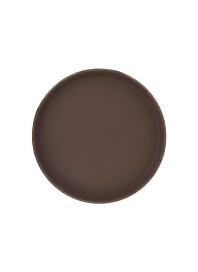 اشتري Non Slip Plastic Slip Tray Round Brown 28 cm في الامارات