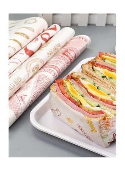 Buy 50pcs Random Pattern Sandwich Wrapping Paper, Bread Packaging Paper For Baking in UAE