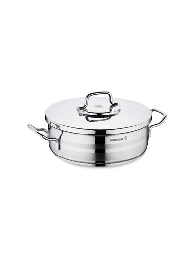 Buy Korkmaz Astra 2 Stainless Steel Low Pot, 26 cm in Saudi Arabia