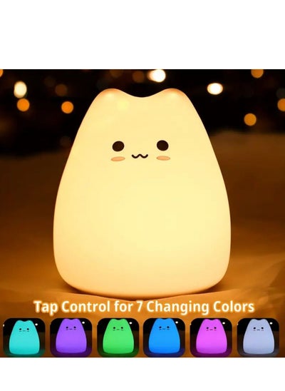 اشتري Silicone night light, cute cat, colorful color changing clapping light (Cute cat) في السعودية