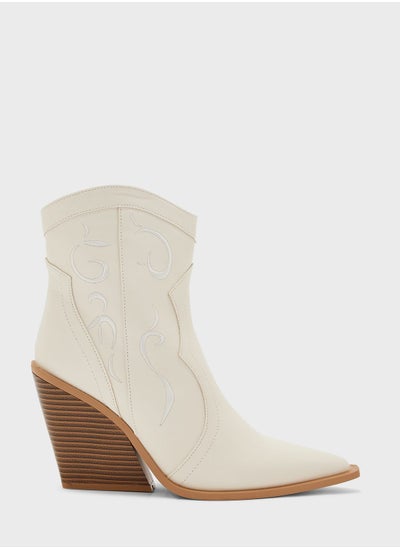 اشتري Embroidered Cowboy Ankle Boots في الامارات