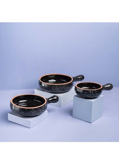 Buy Pottery 3 Piece Pans Set Black in Egypt