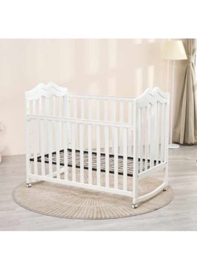 Buy Multi-height wooden baby bed with mosquito net in Saudi Arabia