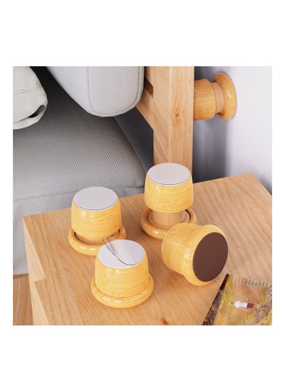 اشتري Wood Adjustable Furniture Bed Risers, 2.16-2.71 Inch Self-Adhesive Durable Anti Slip Round Couch Risers for Bed, Washing Machine, Sofa, Desk and Chair Legs, 4Pcs في الامارات