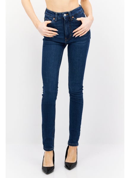 Buy Women Skinny Fit Med Wash Denim Jeans, Blue in UAE