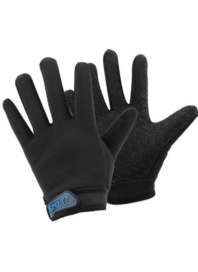 Buy SYOSI Kids Cycling Gloves, Kids Fishing Gloves Boys Sport Climbing Gloves Breathable Anti Slip Full Finger Gloves for Cycling Climbing Outdoor Sports (Black) in Saudi Arabia