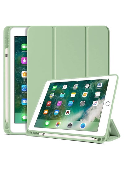 اشتري iPad 6th Generation Case, iPad 5th Generation Case with Pencil Holder, Premium Folio Folding Stand Smart Auto Wake/Sleep Case Cover for Apple iPad 9.7 Inch 2018/2017 في الامارات