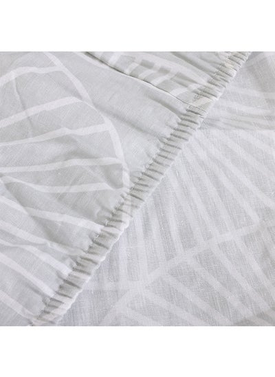 اشتري Essential Leaf Set of 2 Fitted Sheets, Grey - 150x200+30 cm, 200 TC في الامارات