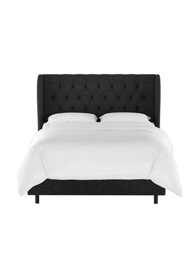 Buy Luxe Collection: Swedish Wood King Bed - Elegance Black Luxury (160x200x140) by Alhome in Saudi Arabia