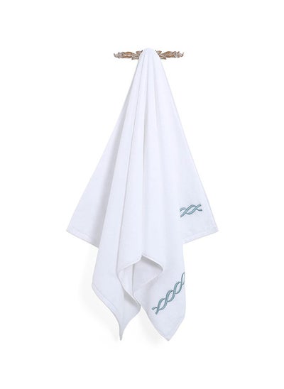 اشتري Hotel Chain Embroidery Bath Towel, White & Ether - 500 GSM, 70x140 cm في الامارات