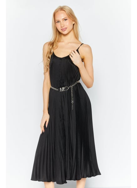 Buy Women Plain Midi Dress, Black in UAE