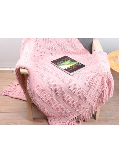 Buy Warm Sofa Blanket 100% Acrylic  120x150 cm, Pink in Saudi Arabia