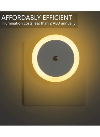 Buy 2 Piece Smart LED Night Light Energy Saving Round Warm Color Sensor in Saudi Arabia