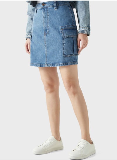 Buy Denim Pocket Detail Skirt in Saudi Arabia