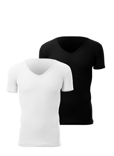 Buy Cottonil Bundle Of Two- V -Derby- Neck Men Undershirts in Egypt