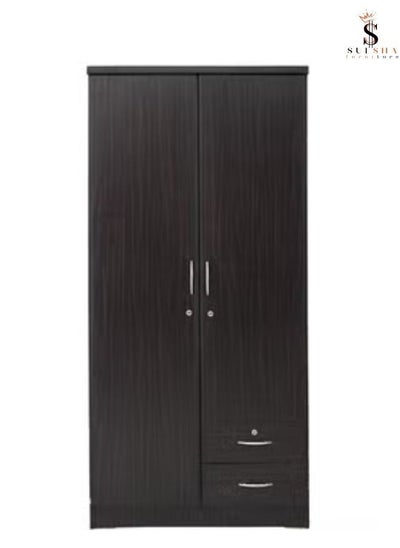 Buy 2 Door Wooden Cupboard With Lock 90x190x55 Cm in UAE