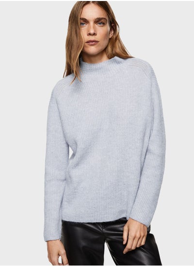 Buy Ribbed High Neck Sweater in UAE