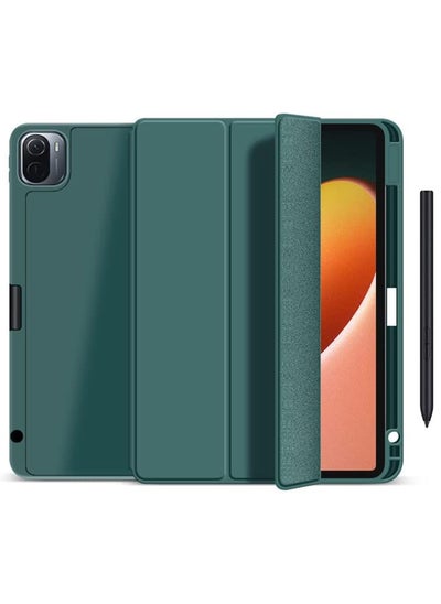 اشتري جراب ذكي متوافق مع Xiaomi Mi Pad 5 / MiPad 5 Pro 11 inch 5G 2021 Smart Case Flip Cover مع حامل أقلام رصاص حافظة جلدية ناعمة من مادة TPU وحامل ثلاثي مع نوم تلقائي (أخضر) في مصر