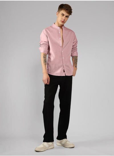 Buy Relaxed Fit Pink Cotton Casual Shirt in UAE