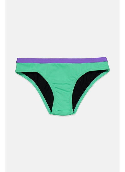 Buy Women Plain Print Bikini Bottom, Green and Purple in Saudi Arabia