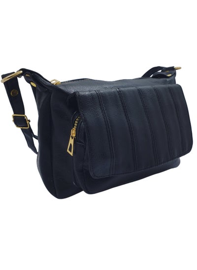 Buy TO 3010 LEATHER WOMEN’S, SHOULDER BAG, CROSS BODY BAG WITH DETACHABLE STRAP, MODERN AND ELEGANT DESIGN, DIMENSIONS 20*27*13 CM BLACK A in Egypt