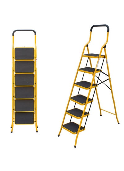 Buy Power Industrial Home Ladder Folding Domestic Stepladder Safety Multi-function Household 6 Steps in UAE