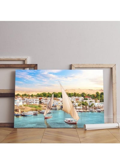 Buy home gallery traditional view aswan nile sailboats egypt Printed Canvas wall art in Egypt