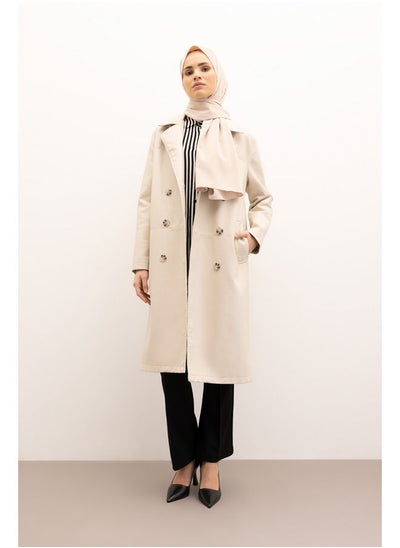 Buy Woman Regular Fit Hooded Trenchcoat in Egypt