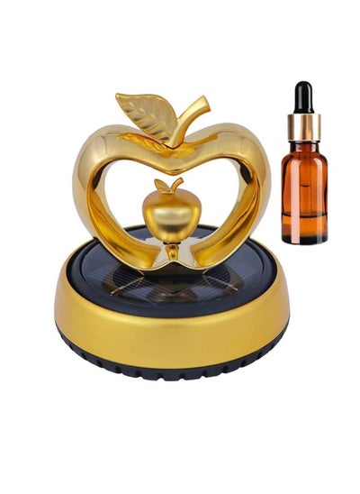 Buy Car Air Freshener Apple Solar Energy Rotating Aromatherapy Aviation Al Alloy Diffuser Interior Decoration Accessories Diffuser For Car And Home With 10 ML Multiple Essential Oil Air Freshener in UAE