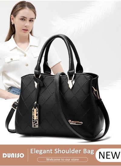 Buy Women's Handbag with Removable Shoulder Strap, Soft PU Leather Elegant Tote Bag, Large Capacity Tote Shoulder Bag, Fashion Ladies Satchel Bag for Office Travel Daily in Saudi Arabia