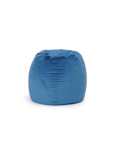 Buy Sydney Solid Velvet Filled Beanbag 50X80X80 - Blue in UAE