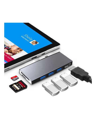 اشتري USB Hub Adapter for Surface Pro 4/5/6, 4K HDMI, USB 3.0 x 2, SD and TF Card Reader, Docking Station for Microsoft Surface Pro في الامارات