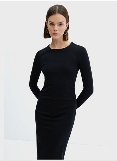 Buy Crew Neck Knitted Dress in Saudi Arabia