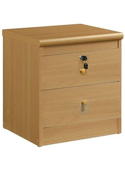 Buy AWF Al Wadi Furniture Bedside Table, Night Stand Table with Lockable Key Drawer,Easy Assembly Beech 40 x 40 x 45 cm, SideTable in UAE